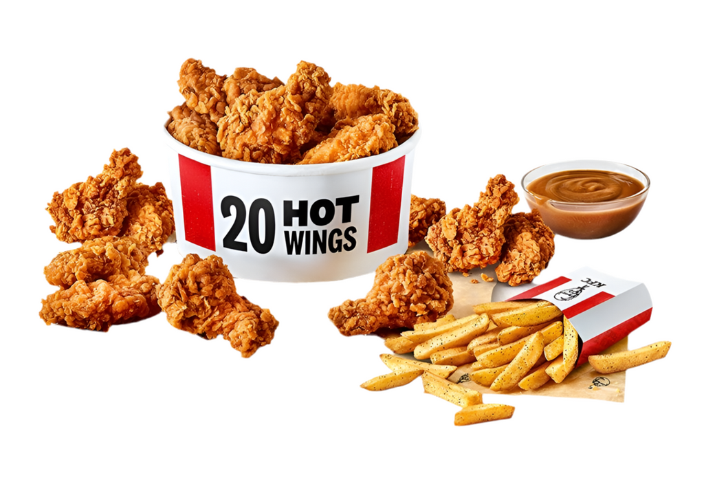 20 pc Hot Wings Bucket & 2 Large Sides 🔥