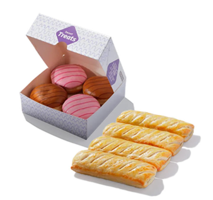 4 Sausage Rolls & 4 Filled Doughnuts