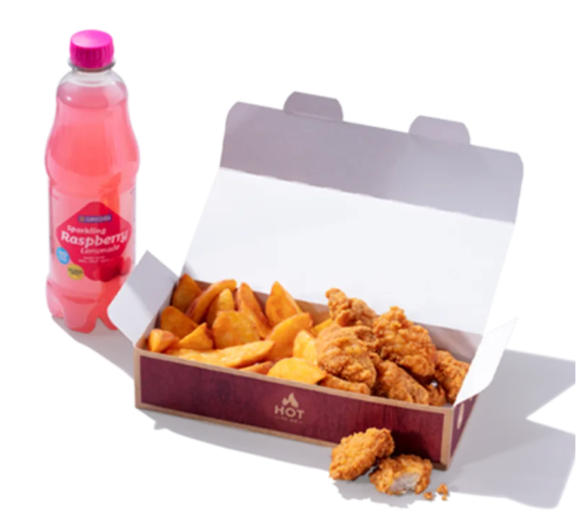Spicy Chicken BBQ Bites Meal Box & Drink Deal