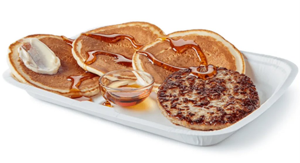 Pancakes & Sausage with Syrup