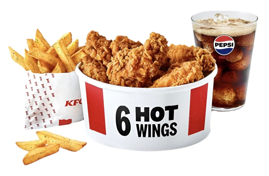 Hot Wings Meal: 6 pc 🔥