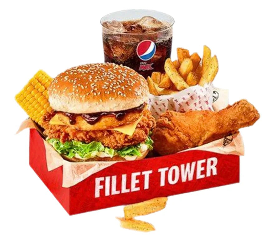 BBQ Fillet Tower Burger Box Meal