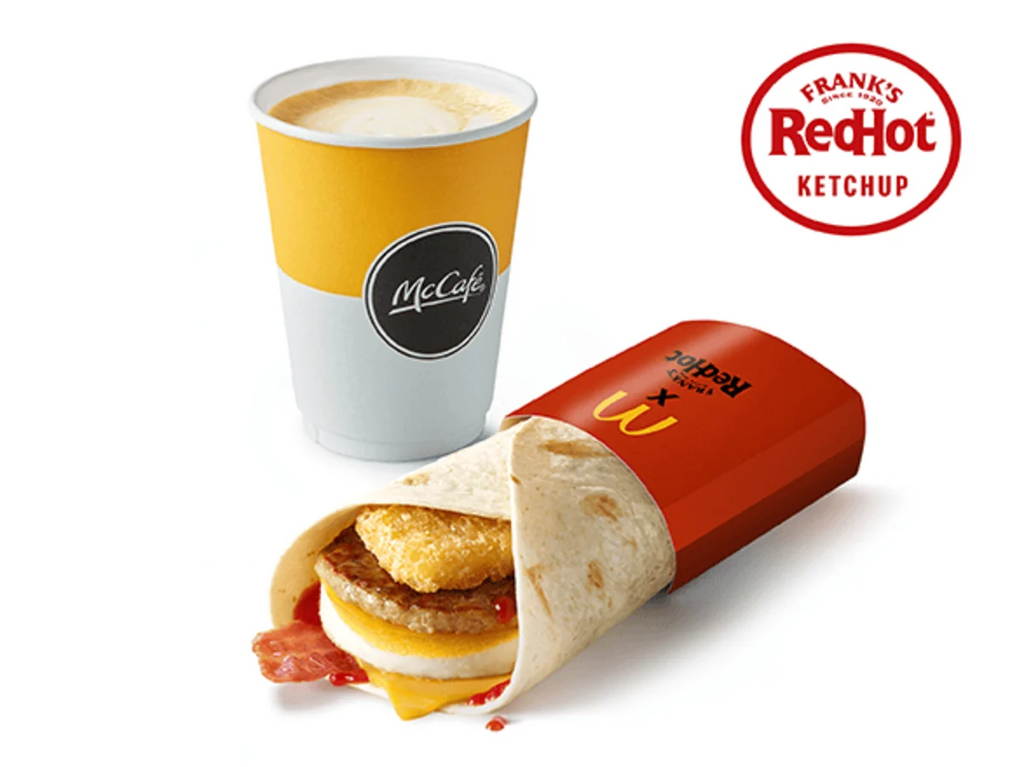 Breakfast Wrap X Frank's Ketchup with Drink