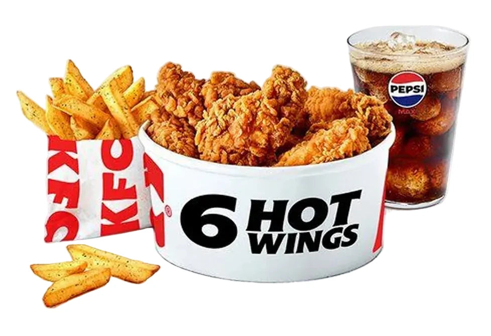 Hot Wings Meal: 6 pc 🔥