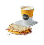 Cheesy Bacon Flatbread + Coffee