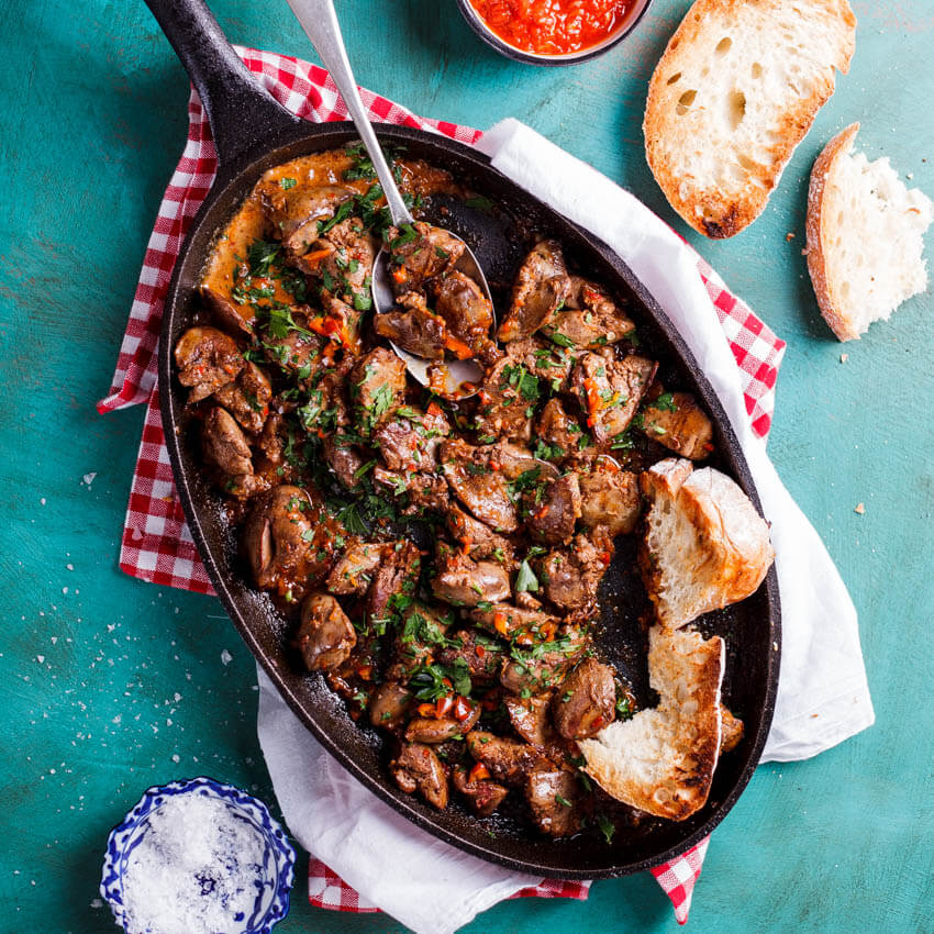 Chicken Livers + Roll