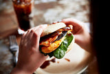 Portabello Mushroom & Grilled Halloumi Pitta + 1 Regular side